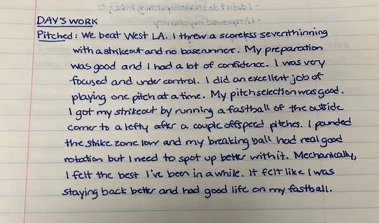 Lessons From My College Freshman Pitching Journal